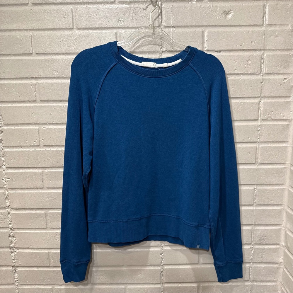 Tasc Performance Organic Cotton Bamboo Crewneck Sweatshirt Blue Med Sustainable